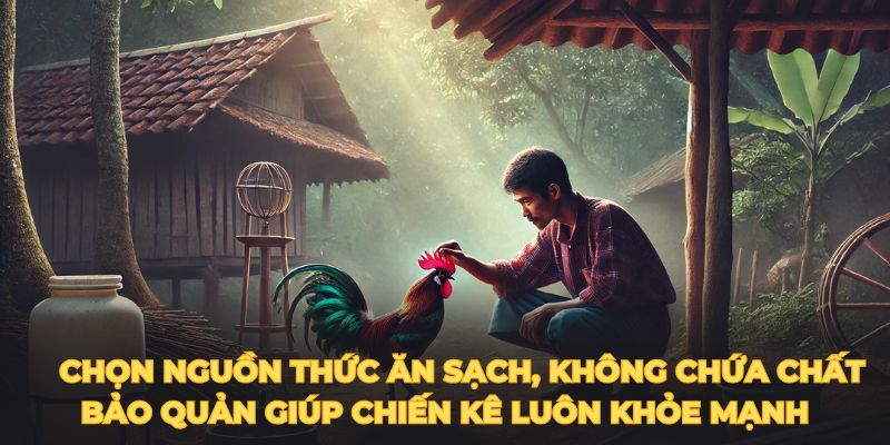 Chọn nguồn thức ăn sạch, không chứa chất bảo quản giúp chiến kê luôn khỏe mạnh